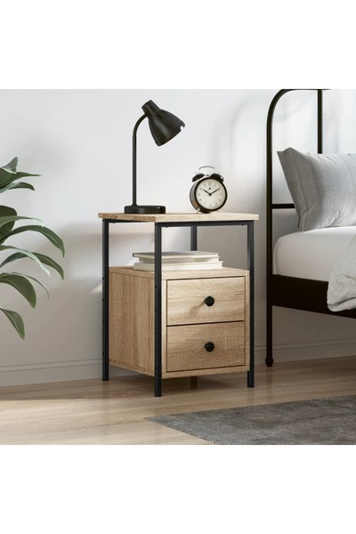 vidaxl Bedside Cabinet Sonoma Oak 34x35.5x50 cm Engineered Wood