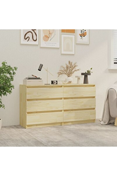 vidaxl Bedside Cabinets 2 pcs 60x36x64 cm Solid Pinewood
