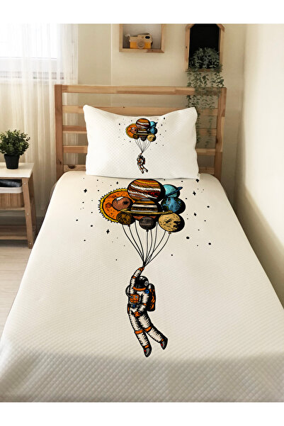 Evmila Astronaut Patterned Children's Pike Set - 160X230 cm Pike 50X70 cm Pil...