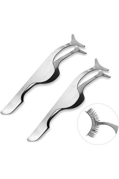 BLOOMING TIME 2pcs False Eyelashes Extension Applicator Stainless Steel Remover Clip Tweezers Nipper Tool