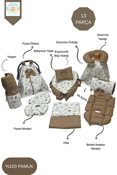 Happy Baby Dikiş Atölyesi 13’lü Babynest Puset Örtüsü Alt Açma Emzirme Yastığ...