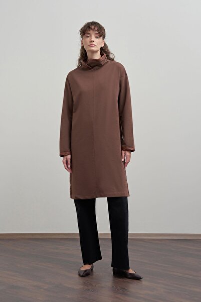 ALLDAY -جلد حواف أسطوانية تونيك طويل من القطن