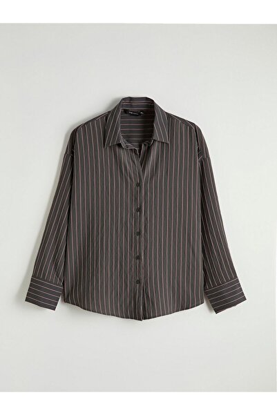 LC Waikiki Çizgili Oversize Kadın Gömlek