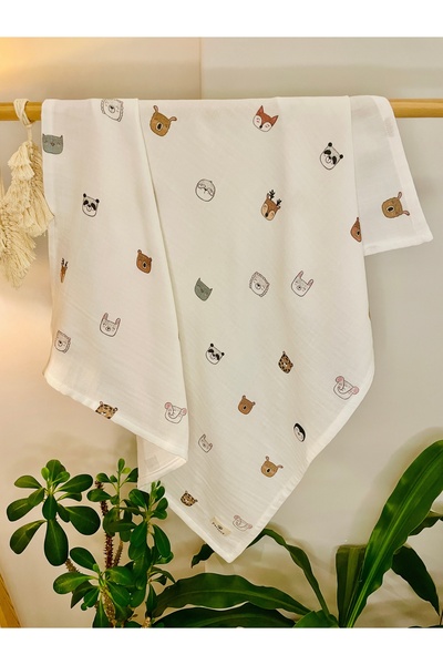 Parlova İcon Çok amaçlı müslin örtü, %100 pamuk, baskılı, 75x85 cm