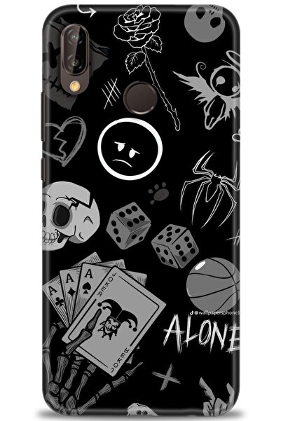 Rulet Aksesuar غطاء متوافق مع هاتف هواوي P20 لايت HD مطبوع - غطاء سيليكون بتص...