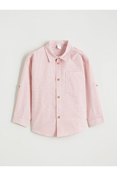 LC Waikiki Cămașă pentru băiat din amestec de in cu dungi LCW Kids