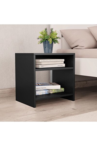 vidaxl Bedside Cabinet Black 40x30x40 cm Engineered Wood