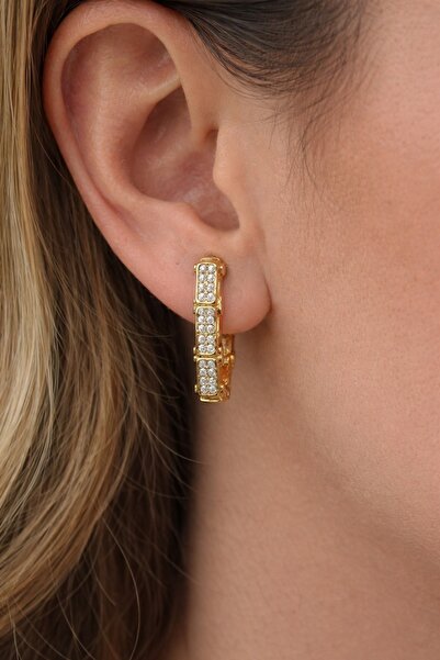 charmove ile kendinizi şımartın Xupin Women's Gold Color Stone Hoop Earrings ...