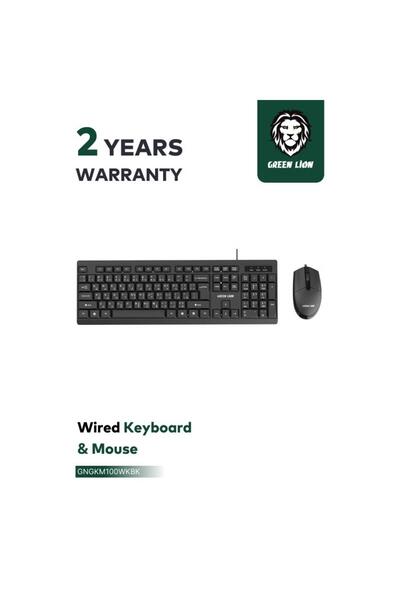 Green Lion مجموعة لوحة مفاتيح وماوس سلكية GKM-100 مع ماوس دقيق بدقة 1000 نقطة في البوصة