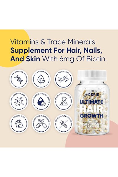 Moerie مكمل غذائي فائق لتعزيز نمو الشعر للنساء والرجال