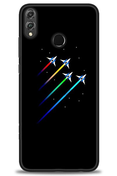 Rulet Aksesuar غطاء متوافق مع هاتف هواوي هونر 8X HD مطبوع - غطاء سيليكون مصمم...