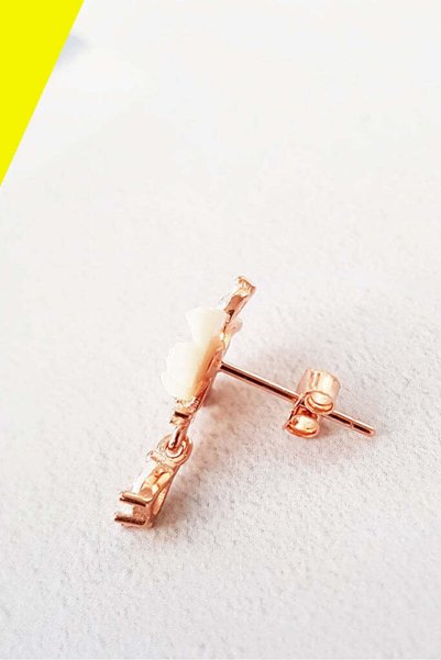 arcina jewellery Flower Mini Drop Earrings - 925 Sterling Silver