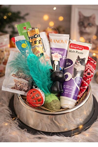 Beaphar Kedi Hediye Seti – Oyuncaklı, Malt Paste ve Ödül Mamaları İçeren Mama Kabı