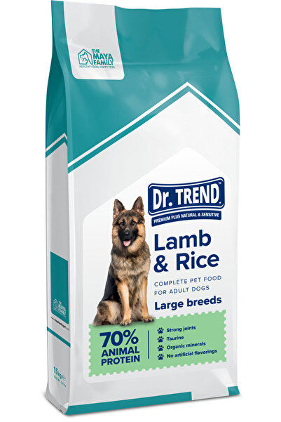 Dr.Trend Hrana uscata completa pentru caini de talie mare - Miel si orez, 15kg