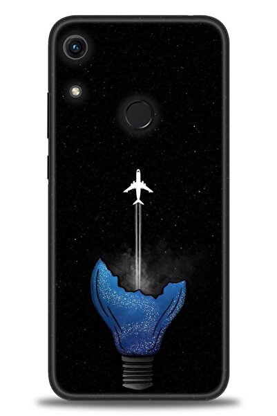 Rulet Aksesuar غطاء متوافق مع هاتف هواوي هونر 8A HD مطبوع + واقي شاشة سيراميك...