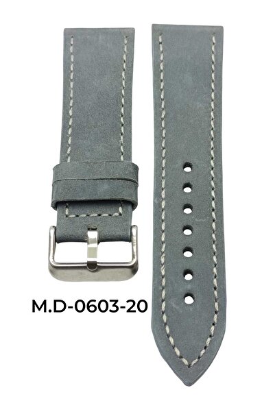 Mrv 22 MM-M.D SPOR GRİ NUBUK DOĞAL DİKİŞ DERİ KORDON