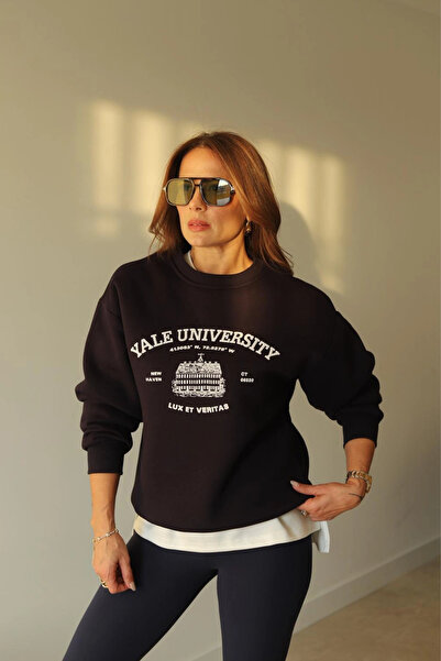 Purple by Banu Sweatshirt sa otisnutim tekstom u tamnoplavoj boji
