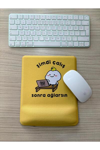rakkun shop Now Work Then Cry Printed Square Mouse Pad with Wrist Rest