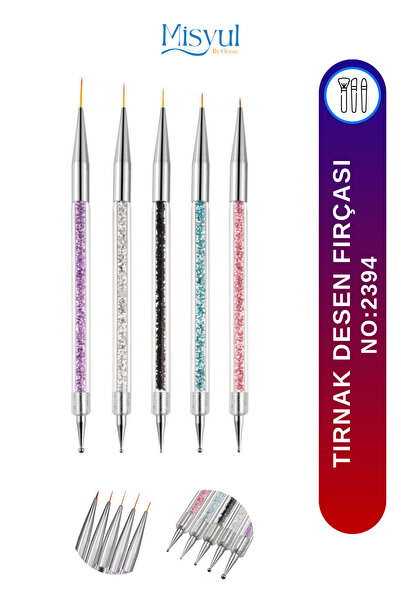 Misyul Tırnak Desen Fırçası Nail Art Fırça Tırnak Süsleme Fırça Seti