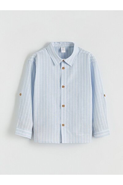LC Waikiki Cămașă pentru băiat cu mânecă lungă în dungi LCW Kids