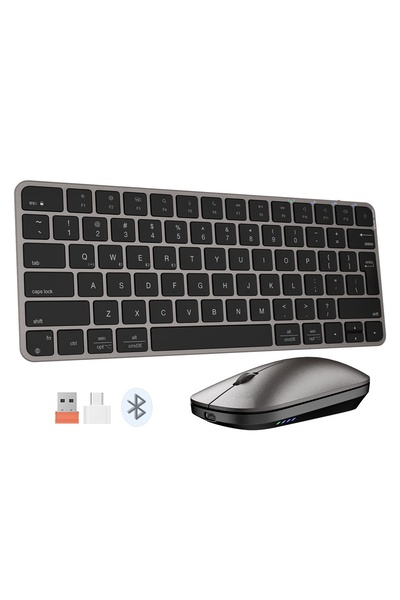 MeeTion Kit tastatură și mouse wireless pentru birou C210MW, 150 ore de funcționare, 300 mAh, 2,4 GHz, 1200 dpi, Negru