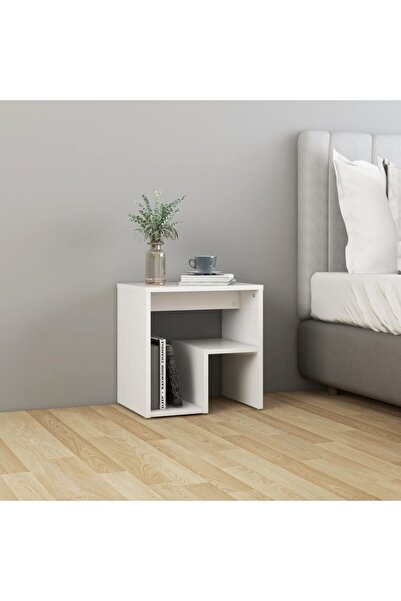 vidaxl Bed Cabinet White 40x30x40 cm Engineered Wood