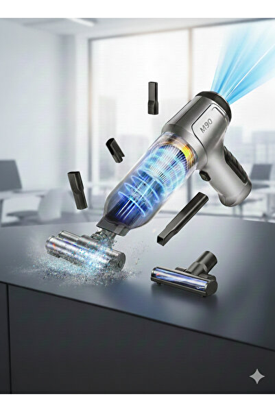 M90 Güçlendirilmiş Pil 12000pa Güçlü Portatif Vakumlu Kablosuz Üflemeli Mini ...