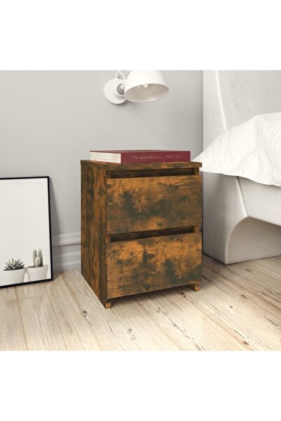 vidaxl Bedside Cabinets 2 pcs Smoked Oak 30x30x40 cm Engineered Wood