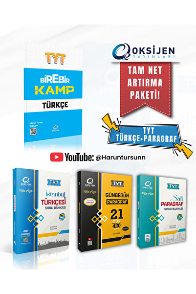 Oksijen Yayınları TYT İSTANBUL TÜRKÇESİ-GÜNBEGÜN&SAFİ PARAGRAF+BİREBİR KAMP