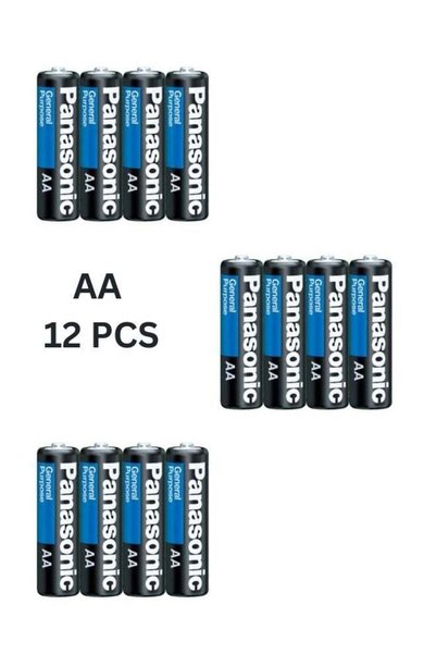 PANASONIC بطاريات AA للأغراض العامة (12 قطعة)