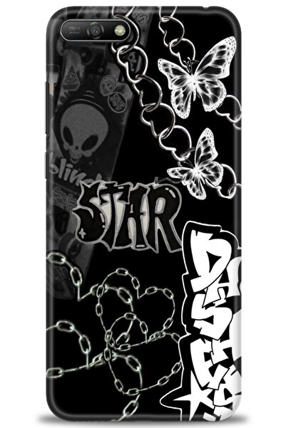 Rulet Aksesuar غطاء متوافق مع هاتف هواوي Y6 2018 HD مطبوع - غطاء سيليكون مصمم...