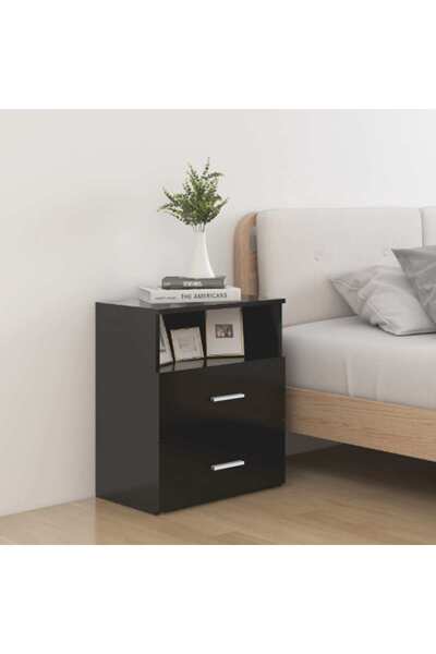 vidaxl خزانة سرير سوداء 50×32×60 سم