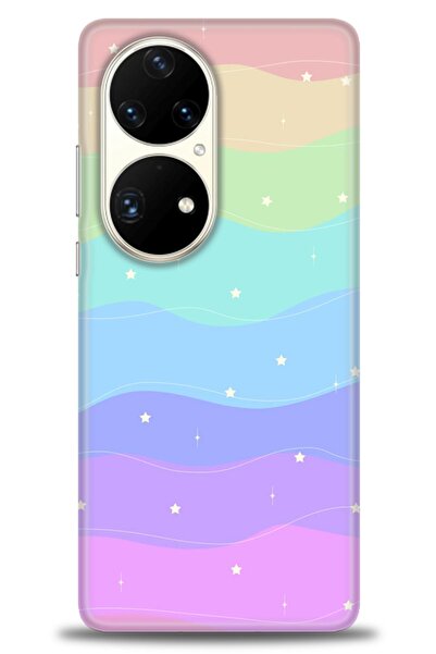 Rulet Aksesuar حافظة متوافقة مع هاتف هواوي P50 Pro HD مطبوع + واقي شاشة سيرام...