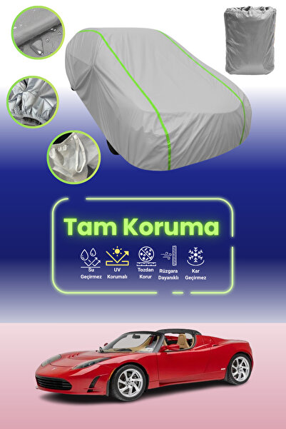 Dokaca Neo غطاء حماية للسيارة من القماش الرمادي النيون قماش مجدّل تسلا رودستر 1 متوافق مع غطاء حماية السيارة من القماش