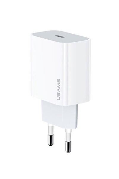 Usams T34 US-CC118 Power Adapter, 1xUSB-C, PD 20W 3A, Fast Charge, White