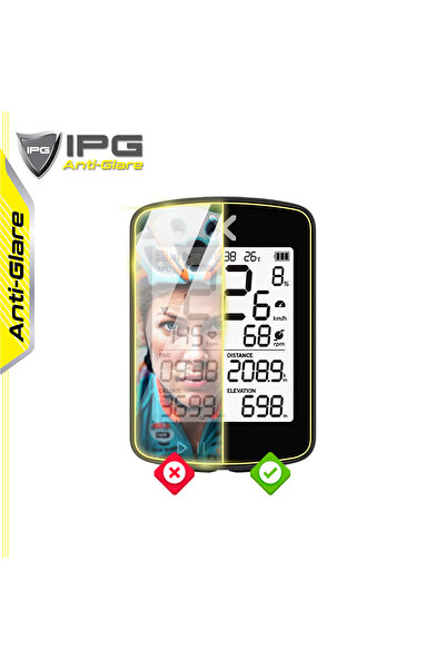 Ipg XOSS G/G+ Gen2 GPS Bisiklet Bilgisayarı Anti-Glare Parlama Önleyici Mat E...
