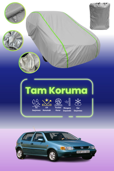 Dokaca Neo غطاء حماية للسيارة باللون الرمادي النيون قماش مجدّل فولكس فاجن بول...