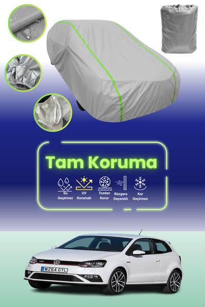 Dokaca Neo غطاء حماية للسيارة باللون الرمادي النيون قماش مجدّل فولكس فاجن بول...