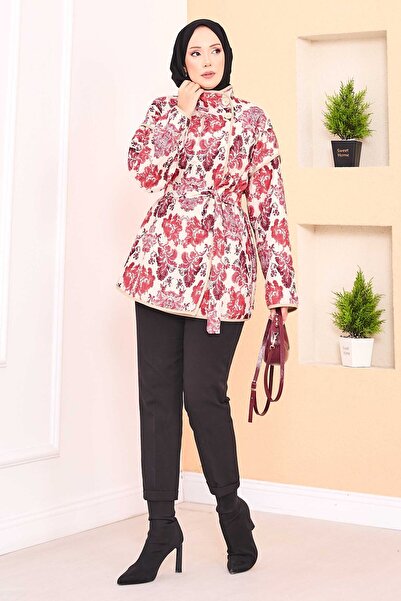 EBRUTESETTÜR Piped Ethnic Pattern Quilted Jacket -3