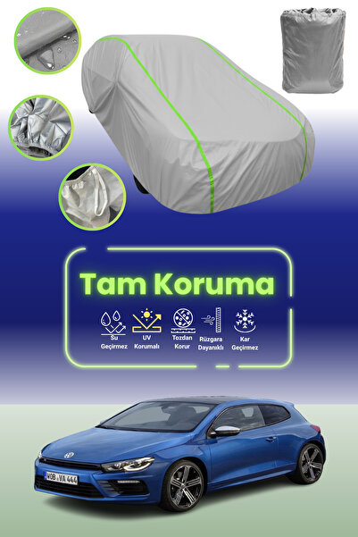 Dokaca Neo غطاء حماية للسيارة باللون الرمادي النيون قماش مجدّل فولكس فاجن سيروكو آر 2014 - 2021 متوافق مع غطاء حماية السيارة