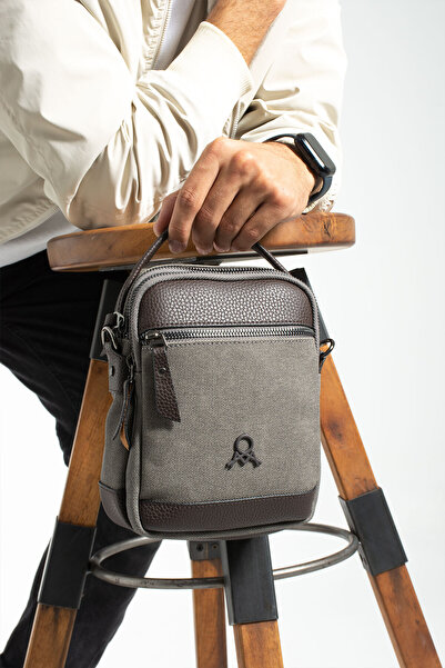 PASSTELL Men's Canvas Fabric Hand and Shoulder Bag