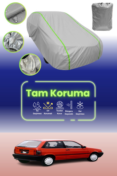 Dokaca Neo غطاء حماية للسيارة باللون الرمادي النيون قماش مجدّل فيات تيبو 3 أب...