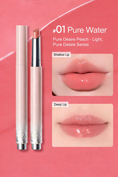 Gege Bear Şeftali Ton Ruj – Cam Parlak Görünüm | Doğal, Fresh ve Bakımlı Duda...