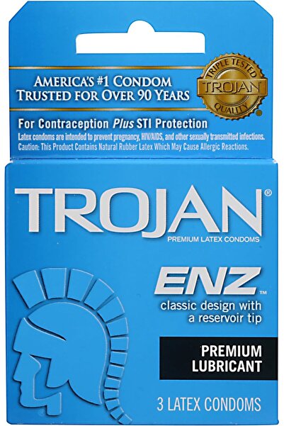 Trojan ENZ Lubricated Latex Condoms 3ct