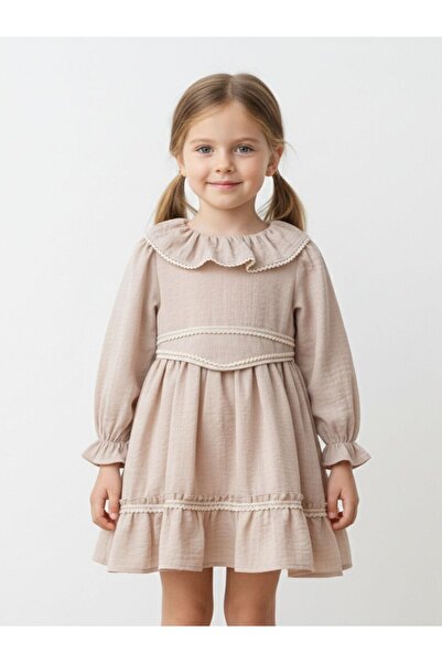 Cherrys Bebek فستان بناتي بحزام كورسيج