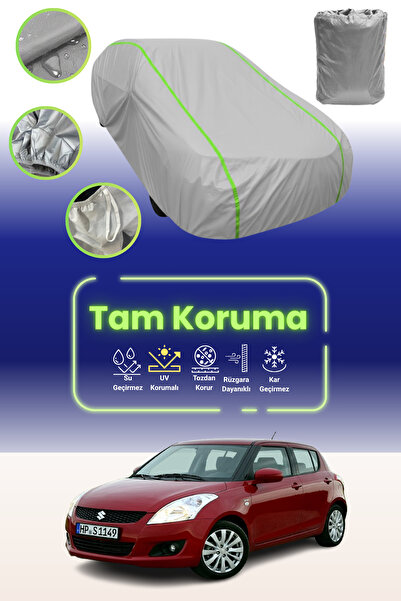 Dokaca Neo غطاء حماية للسيارة من القماش الرمادي اللامع قماش مجدّل سوزوكي سويفت 5 متوافق مع غطاء حماية السيارة من القماش