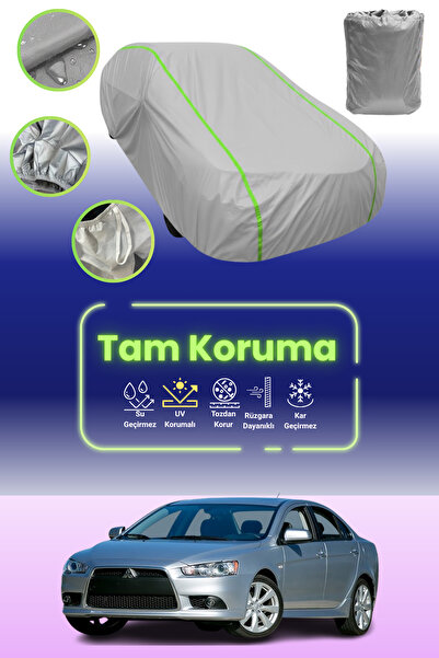 Dokaca Neo غطاء حماية للسيارة باللون الرمادي النيون قماش مجدّل متوافق مع سيارة ميتسوبيشي لانسر 2007 - 2015