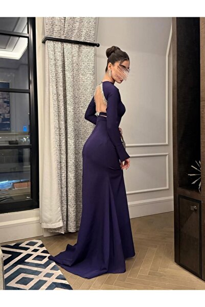 tsuwahen Elegant evening dress in dark purple