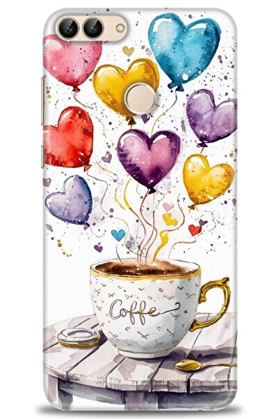 Rulet Aksesuar غطاء متوافق مع هاتف هواوي بي سمارت HD مطبوع + واقي شاشة سيرامي...