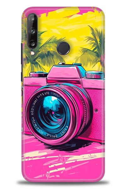 Rulet Aksesuar حافظة متوافقة مع هاتف هواوي P40 Lite E HD مطبوع + واقي شاشة سي...